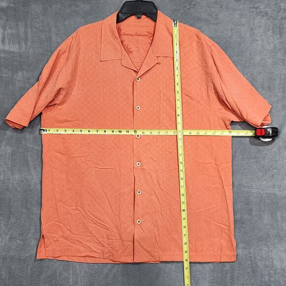 Tommy Bahama Silk Shirt Button Down Short Sleeve Orange Size Large - Picture 5 of 5